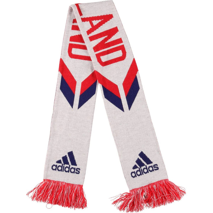 Adidas England Soccer Acrylic Scarf, Made in Germany acrylic red type Vintage Second Hand