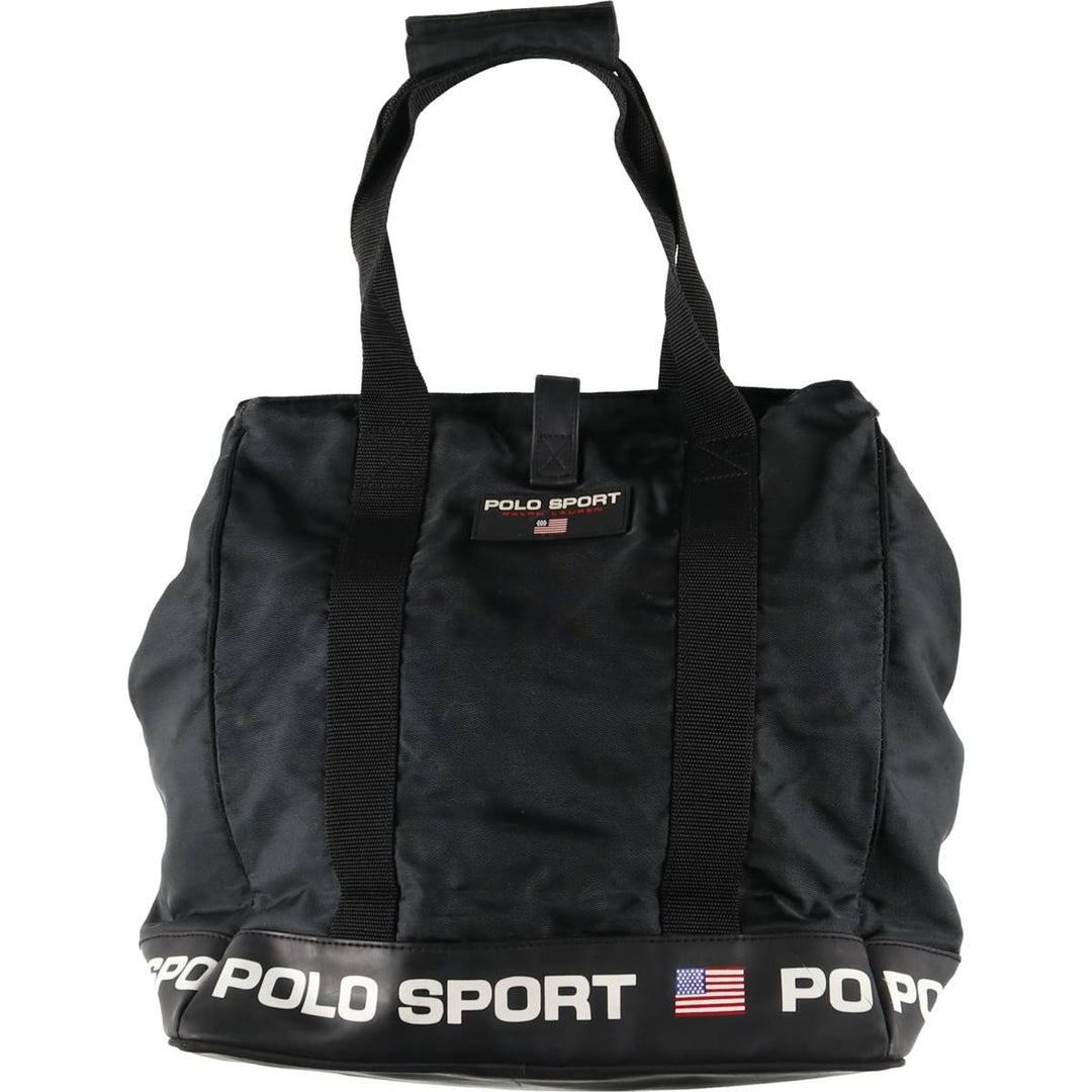 Vintage 90'S Ralph Lauren POLO SPORT Stars and Stripes Tote Bag Nylon black type Vintage Second Hand