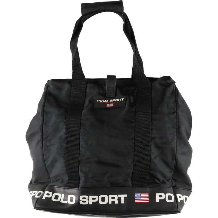 Vintage 90'S Ralph Lauren POLO SPORT Stars and Stripes Tote Bag Nylon black type Vintage Second Hand