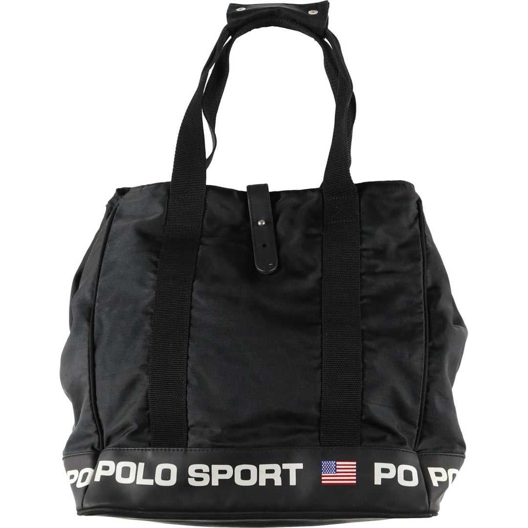 Vintage 90'S Ralph Lauren POLO SPORT Stars and Stripes Tote Bag Nylon black type Vintage Second Hand