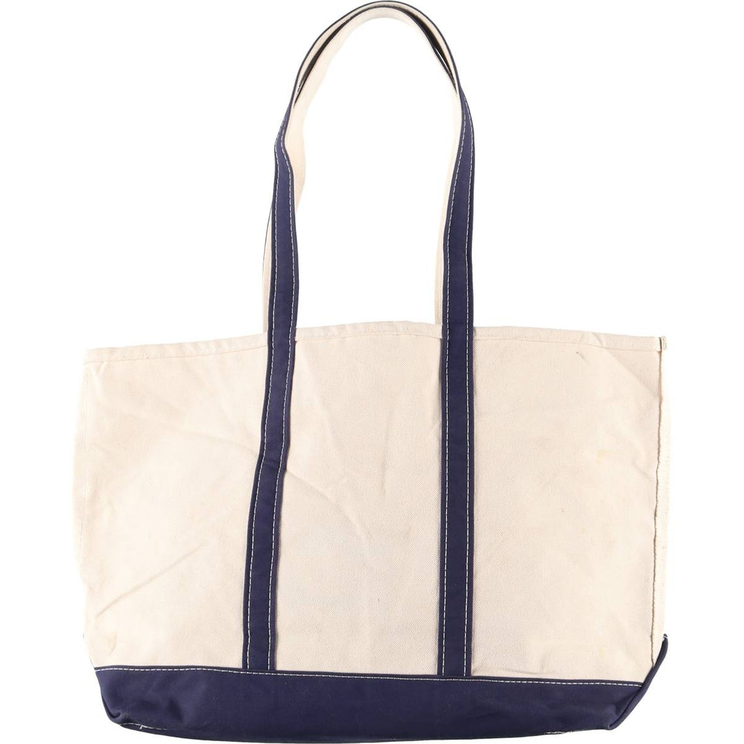 LLBean BOAT AND TOTE Advertising Tote Bag Made in USA cotton Beige type Vintage Second Hand