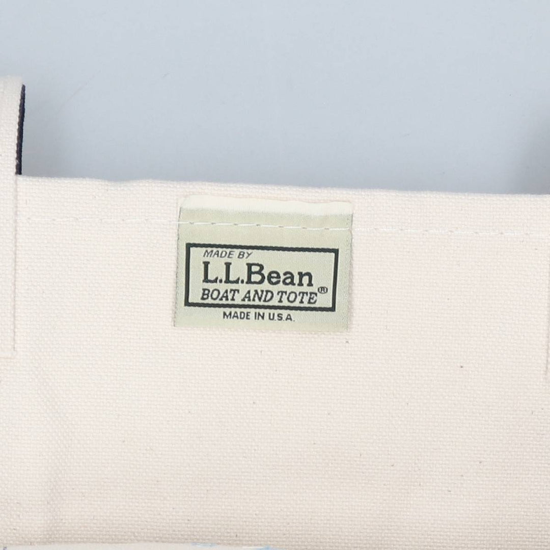 LLBean BOAT AND TOTE Advertising Tote Bag Made in USA cotton Beige type Vintage Second Hand