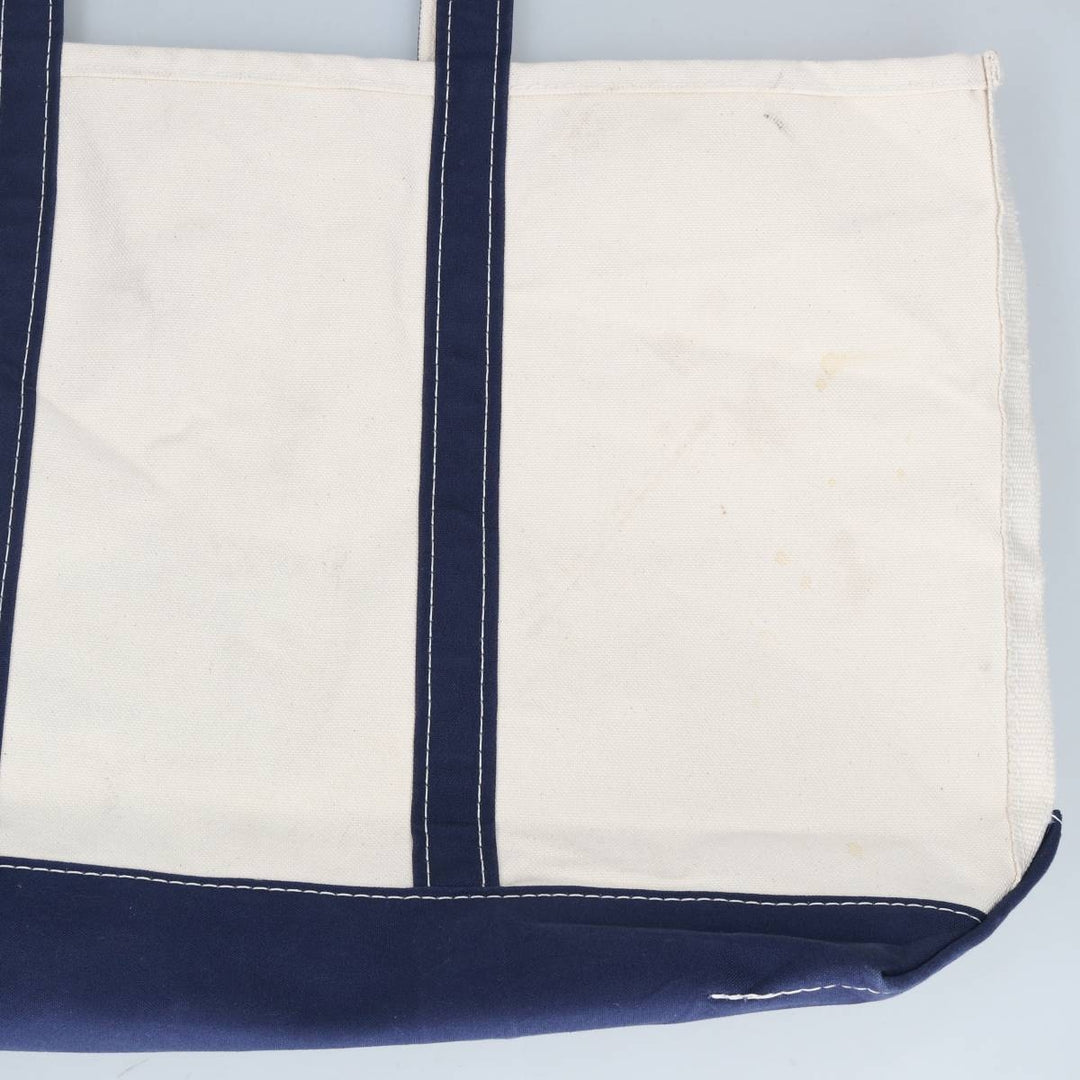 LLBean BOAT AND TOTE Advertising Tote Bag Made in USA cotton Beige type Vintage Second Hand