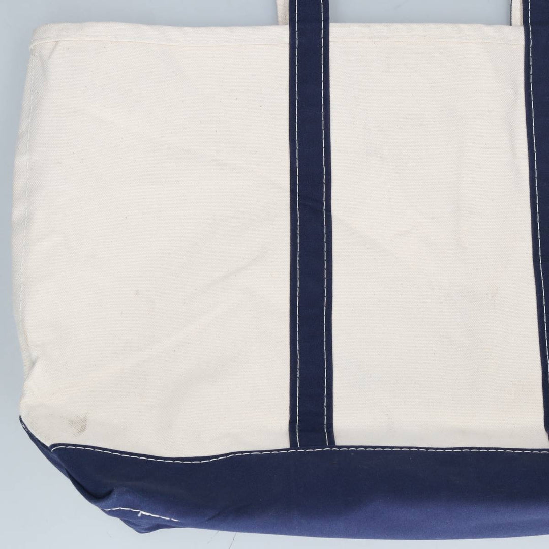 LLBean BOAT AND TOTE Advertising Tote Bag Made in USA cotton Beige type Vintage Second Hand