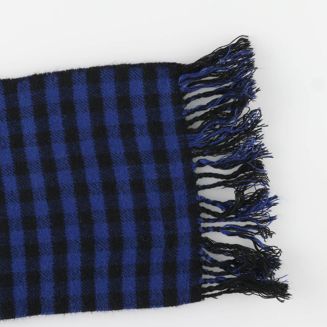 Aquascutum Check Pattern Wool Scarf, Made in the UK wool blue type Vintage Second Hand