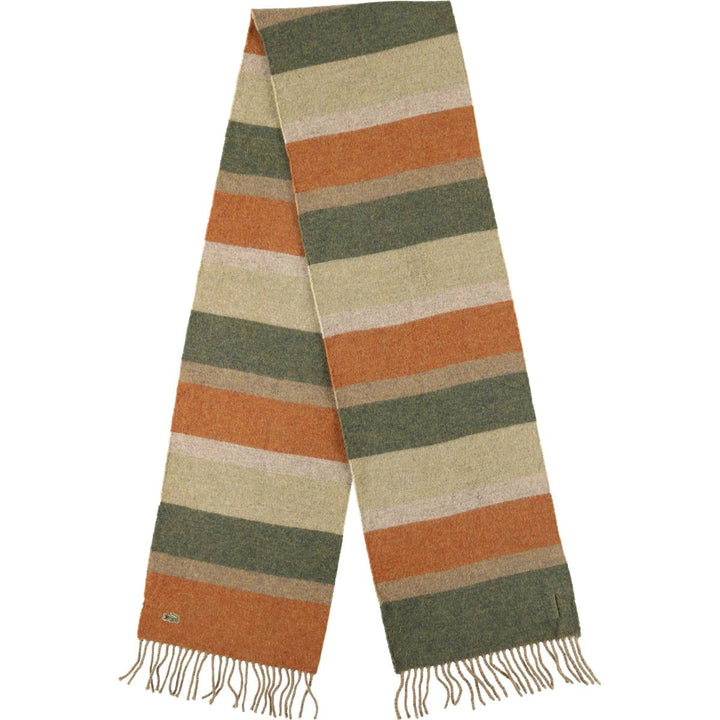Lacoste Border Pattern Wool Scarf wool orange type Vintage Second Hand