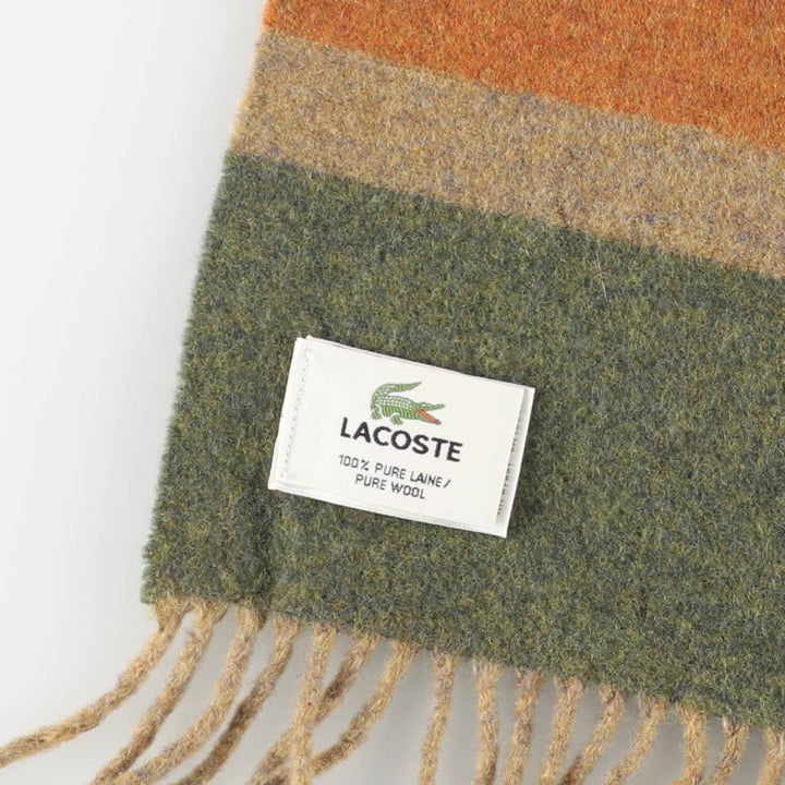 Lacoste Border Pattern Wool Scarf wool orange type Vintage Second Hand