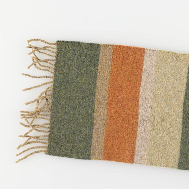 Lacoste Border Pattern Wool Scarf wool orange type Vintage Second Hand