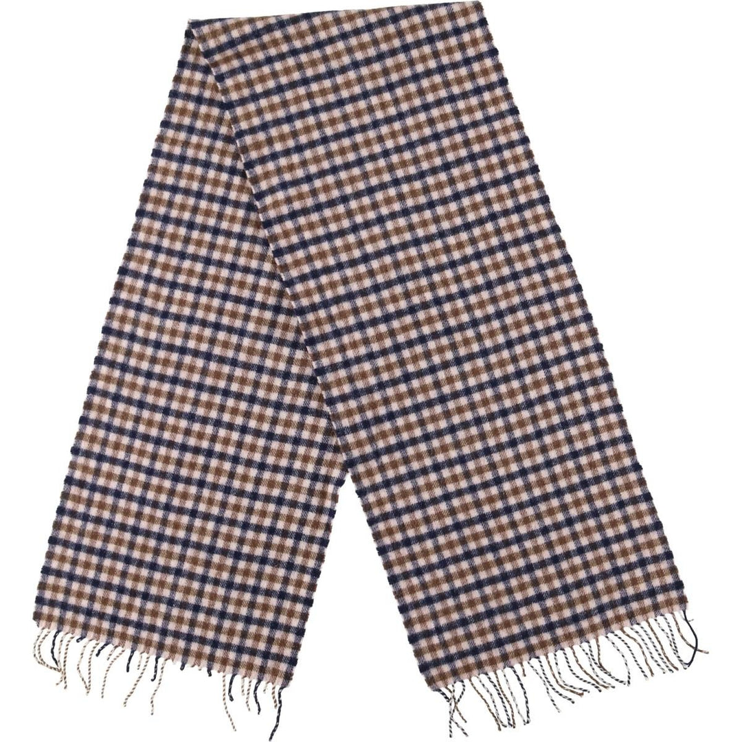 Aquascutum Check Pattern Wool Scarf, Made in the UK wool brown type Vintage Second Hand