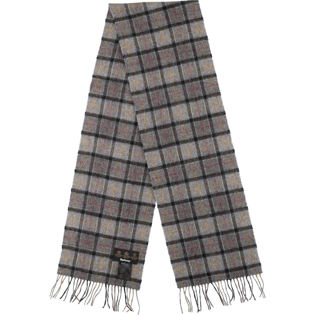Barbour Check Pattern Wool Scarf, Made in England wool gray type Vintage Second Hand
