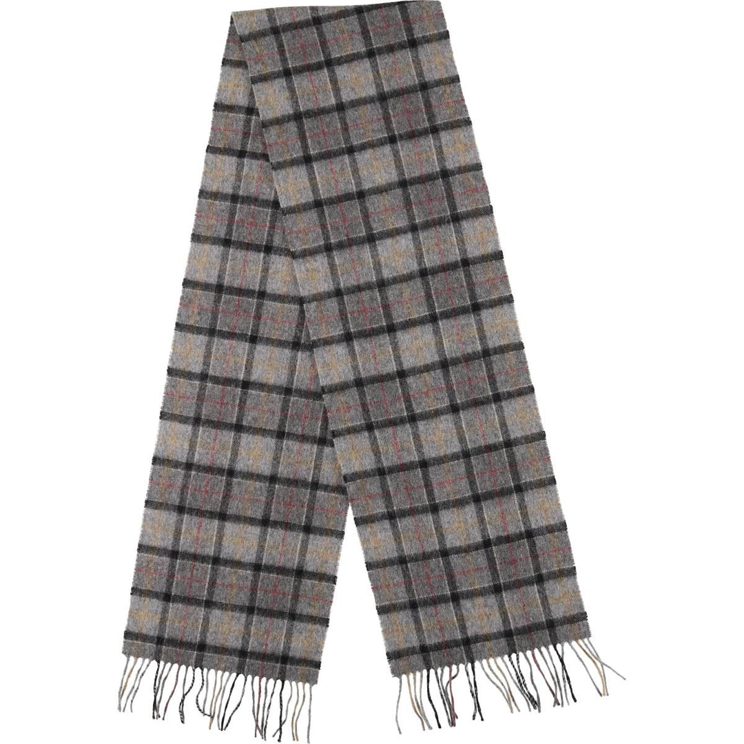Barbour Check Pattern Wool Scarf, Made in England wool gray type Vintage Second Hand