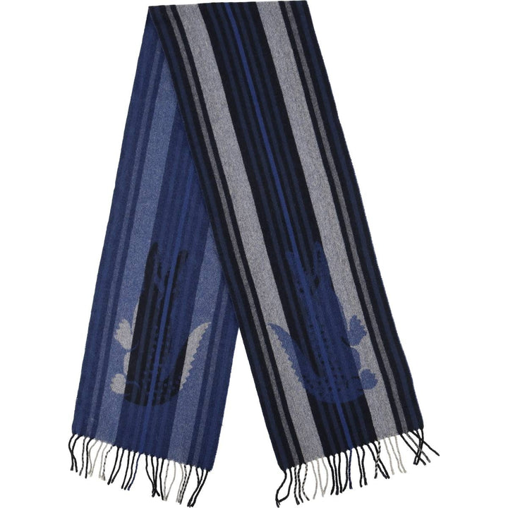 Lacoste Striped Pattern Cashmere Blend Wool Scarf Cashmere blue type Vintage Second Hand