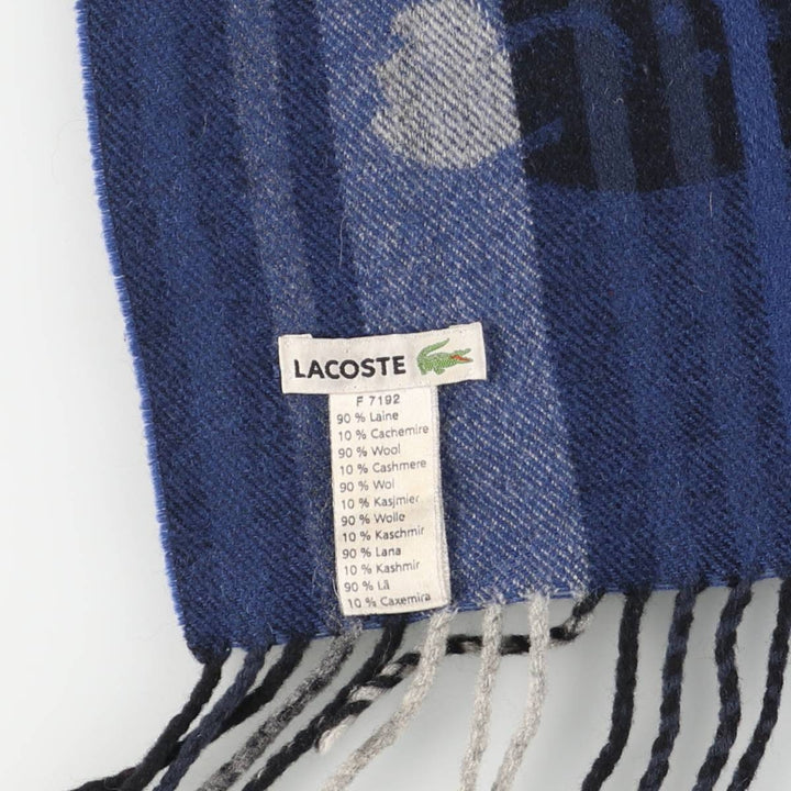 Lacoste Striped Pattern Cashmere Blend Wool Scarf Cashmere blue type Vintage Second Hand