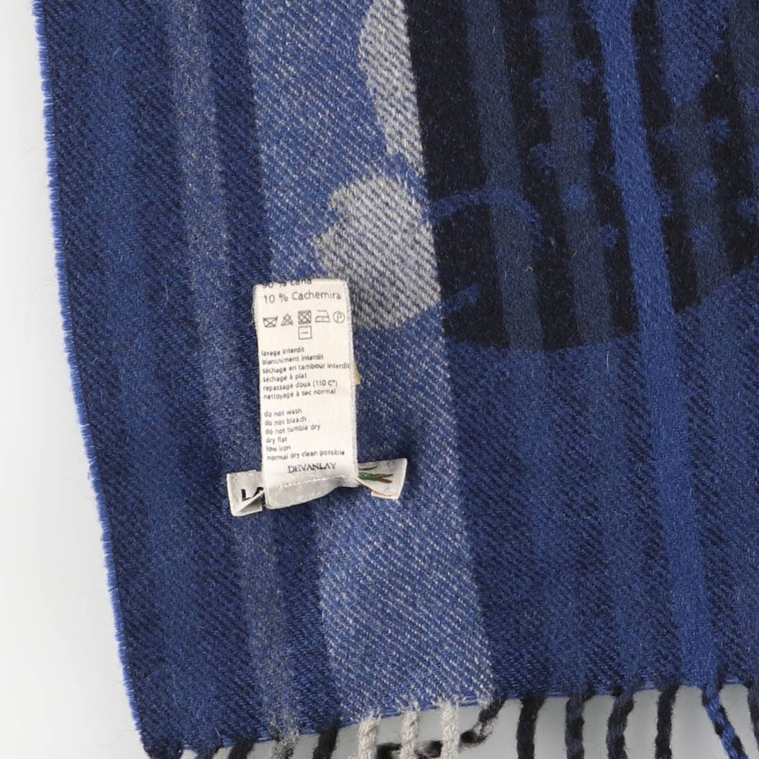Lacoste Striped Pattern Cashmere Blend Wool Scarf Cashmere blue type Vintage Second Hand