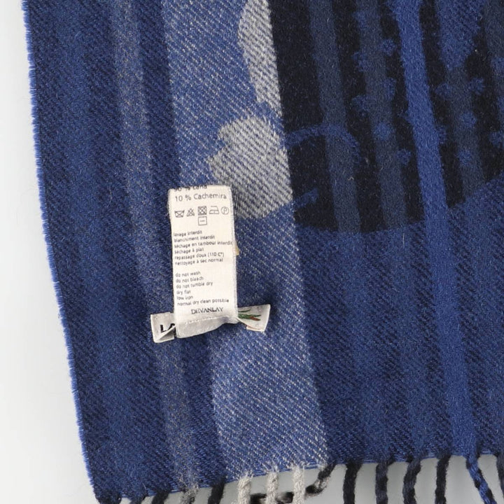 Lacoste Striped Pattern Cashmere Blend Wool Scarf Cashmere blue type Vintage Second Hand