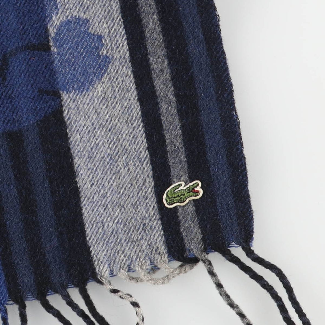 Lacoste Striped Pattern Cashmere Blend Wool Scarf Cashmere blue type Vintage Second Hand