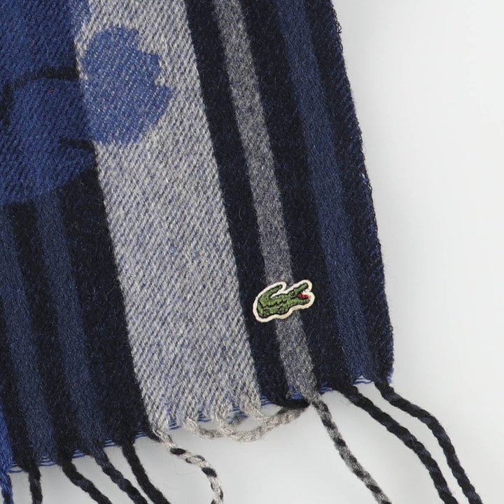 Lacoste Striped Pattern Cashmere Blend Wool Scarf Cashmere blue type Vintage Second Hand