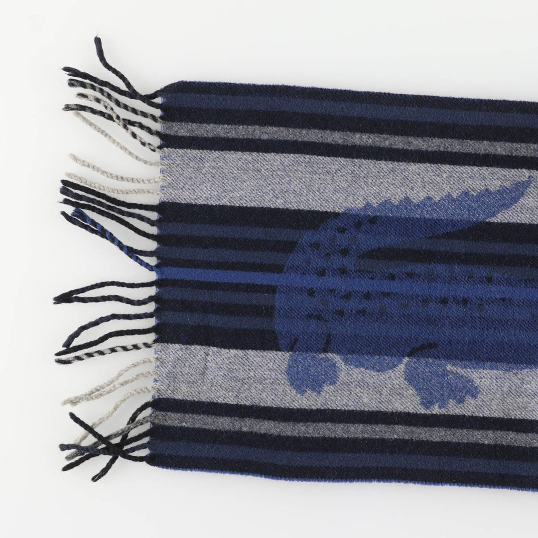 Lacoste Striped Pattern Cashmere Blend Wool Scarf Cashmere blue type Vintage Second Hand