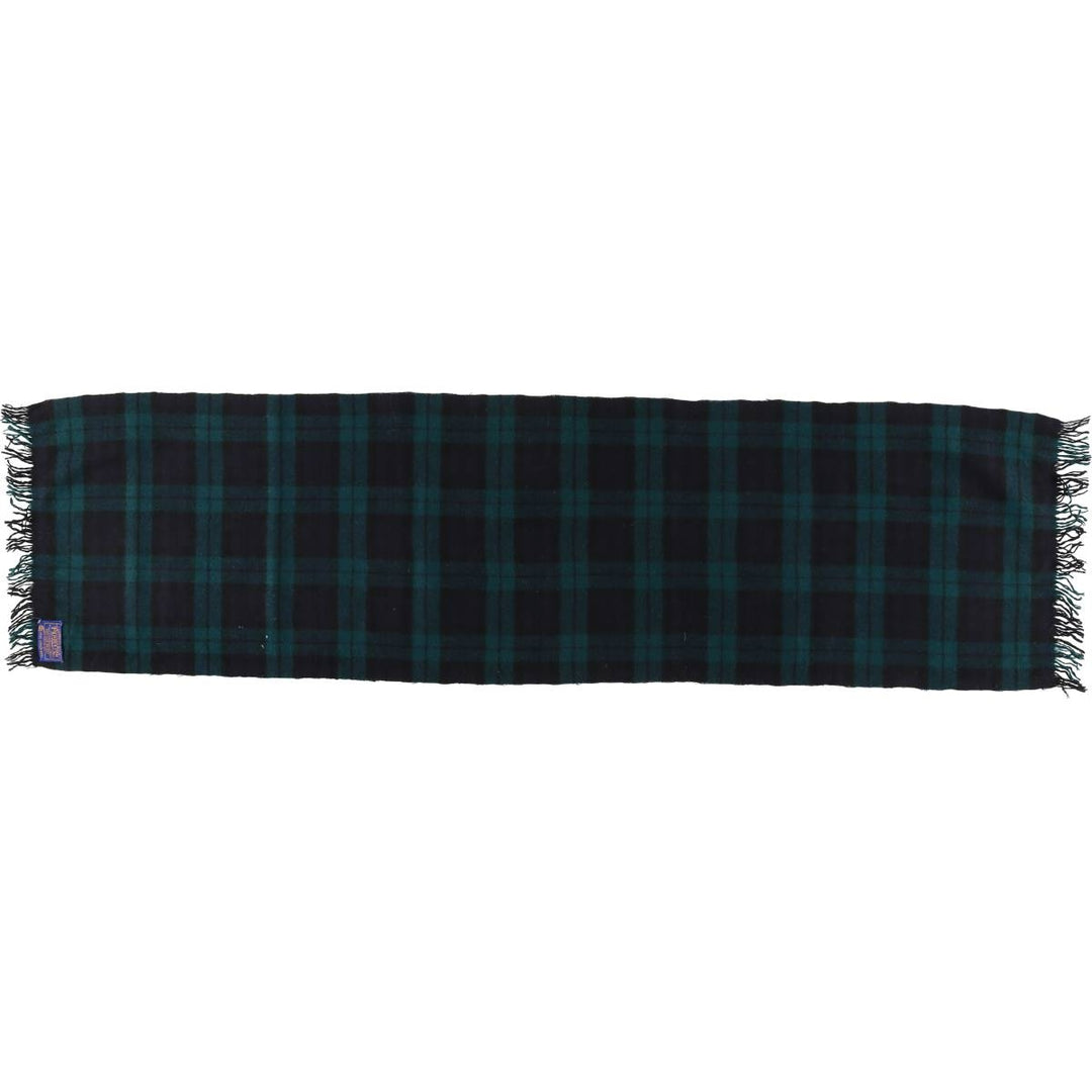 Vintage 1960'S Pendleton Blackwatch Check Wool Scarf wool Green type dark green Vintage Second Hand