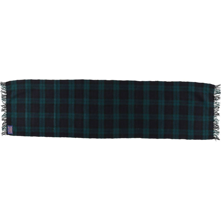 Vintage 1960'S Pendleton Blackwatch Check Wool Scarf wool Green type dark green Vintage Second Hand