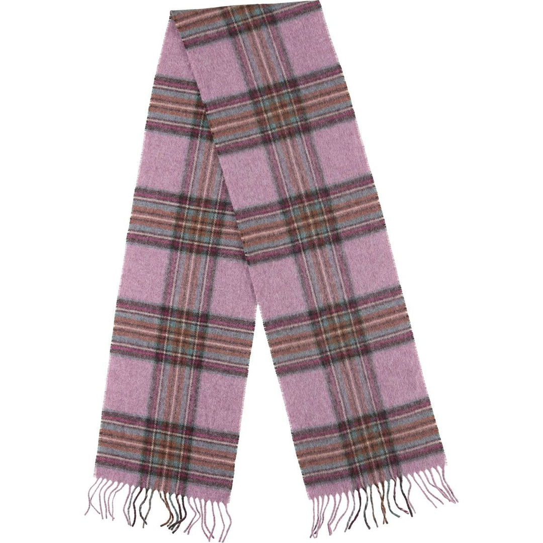Barbour Check Pattern Wool Scarf, Made in England wool pink type Vintage Second Hand