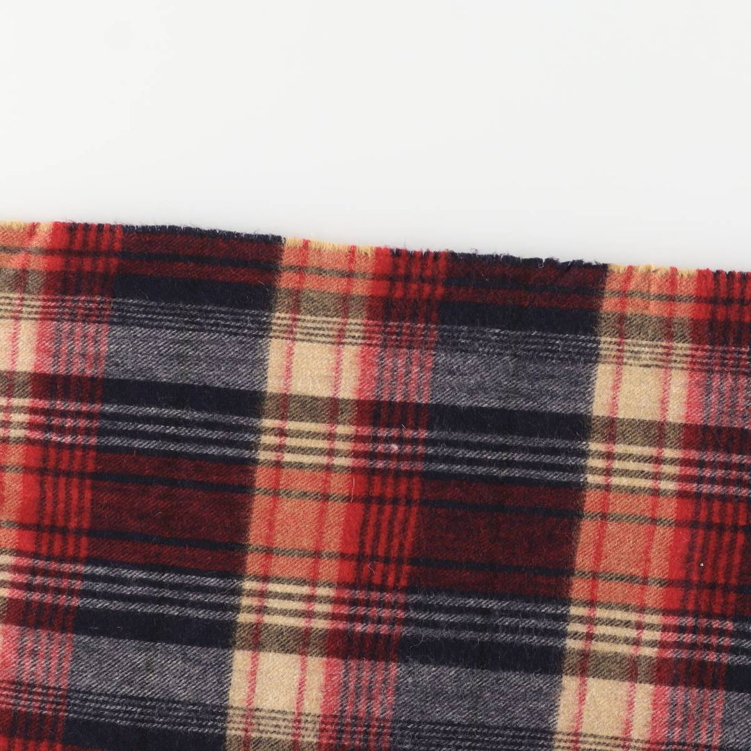 Barbour Check Pattern Wool Scarf wool red type Vintage Second Hand