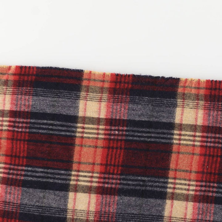 Barbour Check Pattern Wool Scarf wool red type Vintage Second Hand
