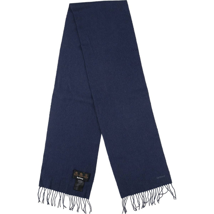 Barbour wool scarf, made in England wool navy blue type Vintage Second Hand