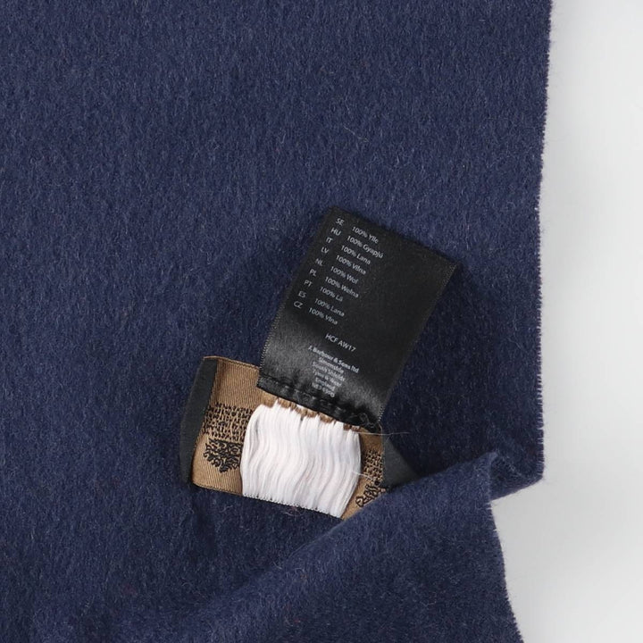 Barbour wool scarf, made in England wool navy blue type Vintage Second Hand