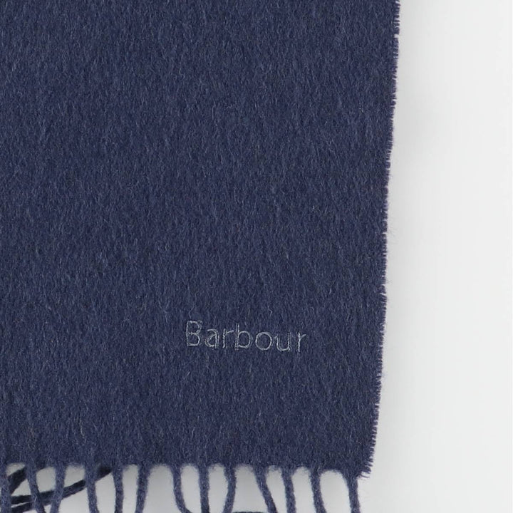 Barbour wool scarf, made in England wool navy blue type Vintage Second Hand