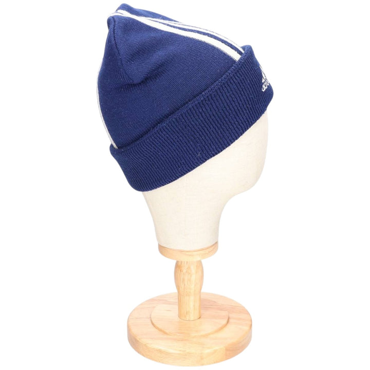 2000'S Adidas knit beanie, one size fits all acrylic blue type Vintage Second Hand