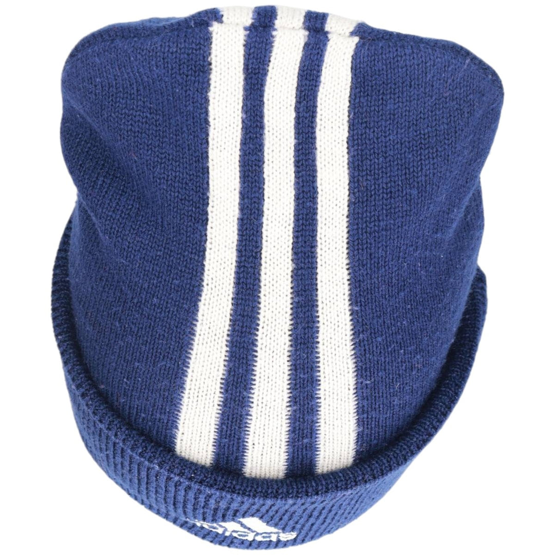 2000'S Adidas knit beanie, one size fits all acrylic blue type Vintage Second Hand