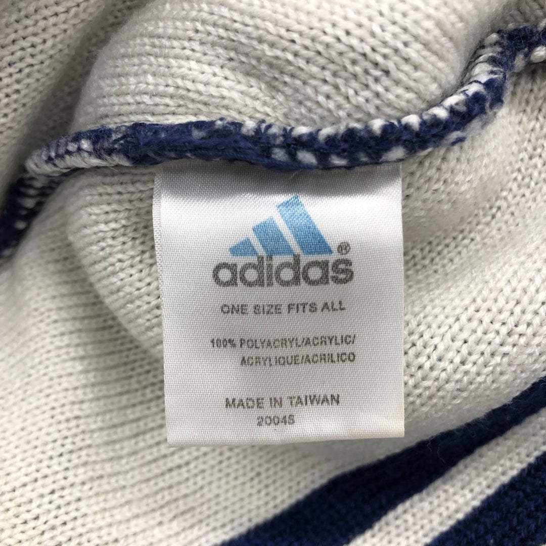 2000'S Adidas knit beanie, one size fits all acrylic blue type Vintage Second Hand