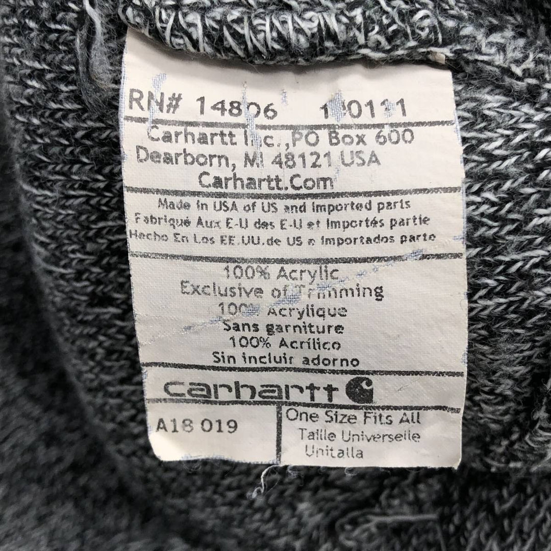 Carhartt knit beanie, made in the USA acrylic gray type Vintage Second Hand