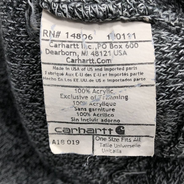 Carhartt knit beanie, made in the USA acrylic gray type Vintage Second Hand