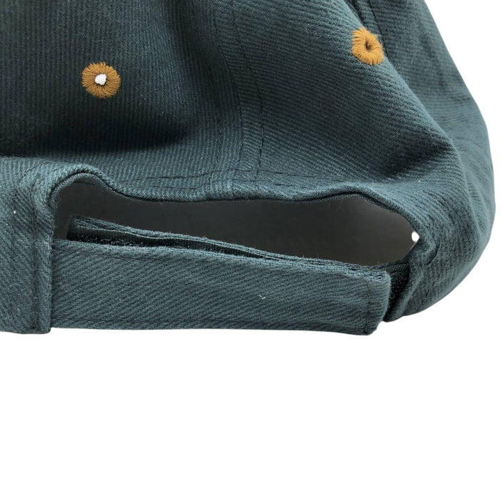 Vintage 90'S Advertising Baseball Cap with Leather Brim, Two-Tone, One Size Fits Most cotton Green type dark green Vintage Second Hand