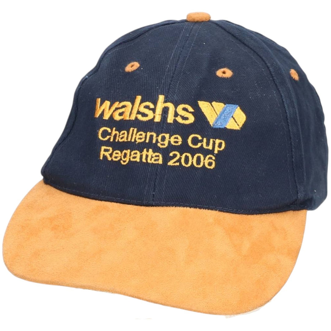 00'S Two-Tone Suede Baseball Cap, 6-Panel Cap, One Size Fits Most cotton navy blue type Vintage Second Hand