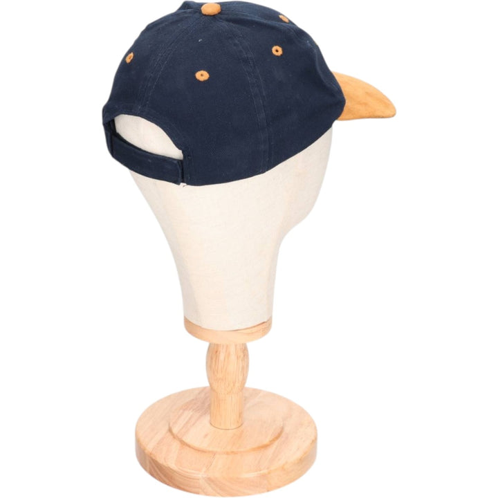 00'S Two-Tone Suede Baseball Cap, 6-Panel Cap, One Size Fits Most cotton navy blue type Vintage Second Hand