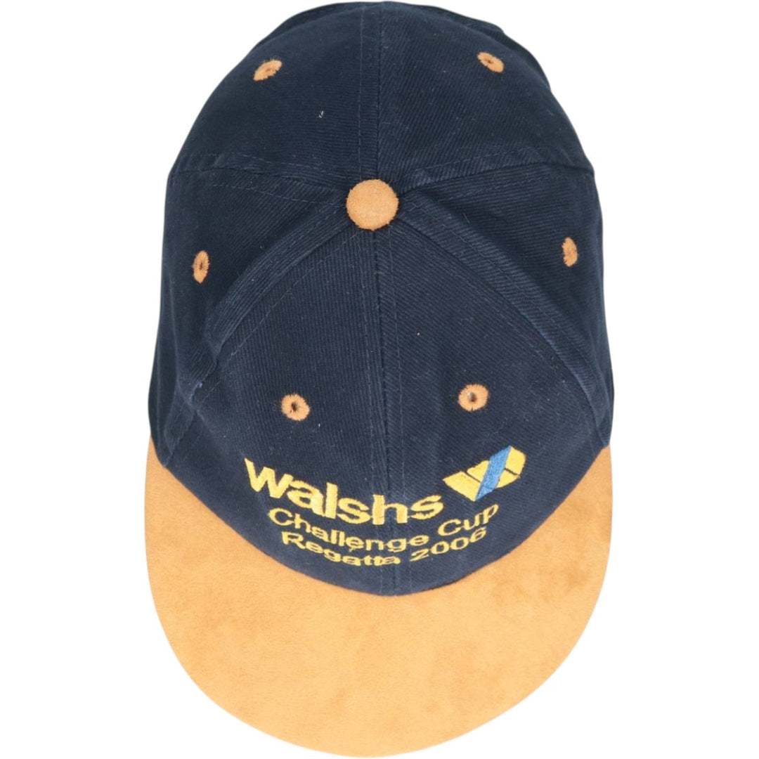 00'S Two-Tone Suede Baseball Cap, 6-Panel Cap, One Size Fits Most cotton navy blue type Vintage Second Hand