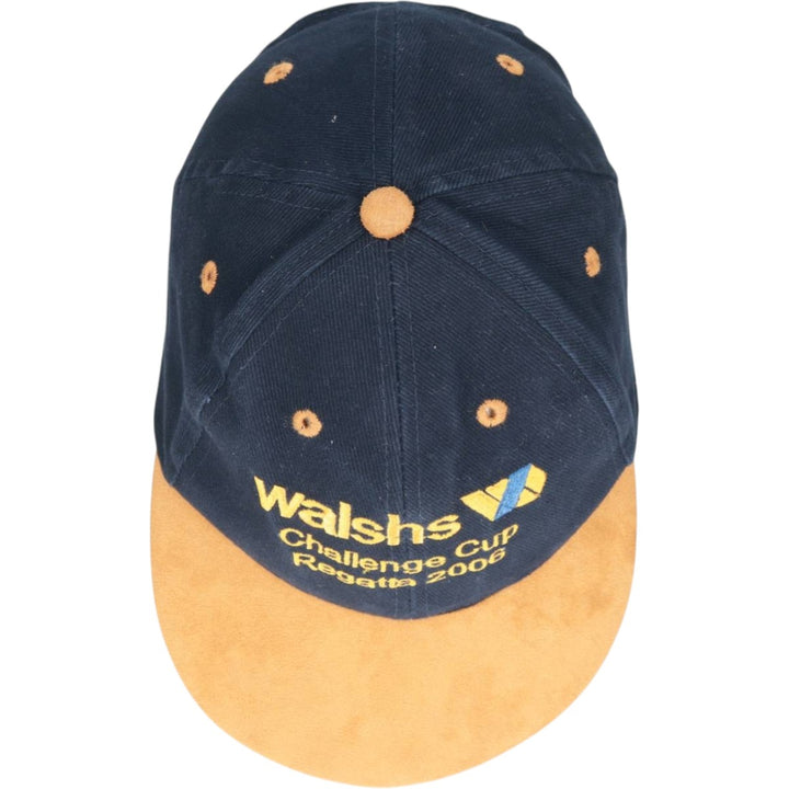 00'S Two-Tone Suede Baseball Cap, 6-Panel Cap, One Size Fits Most cotton navy blue type Vintage Second Hand