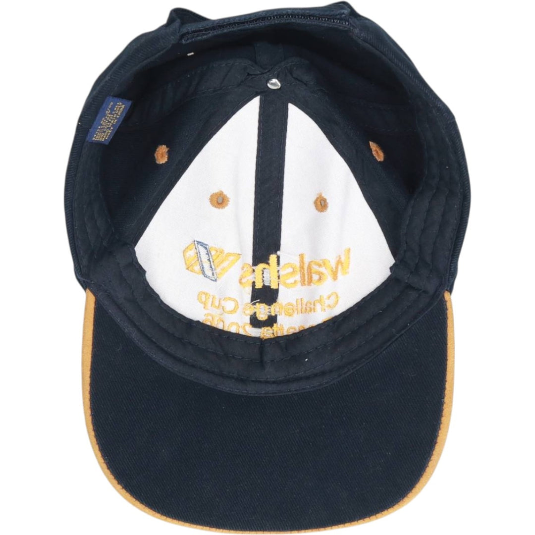 00'S Two-Tone Suede Baseball Cap, 6-Panel Cap, One Size Fits Most cotton navy blue type Vintage Second Hand