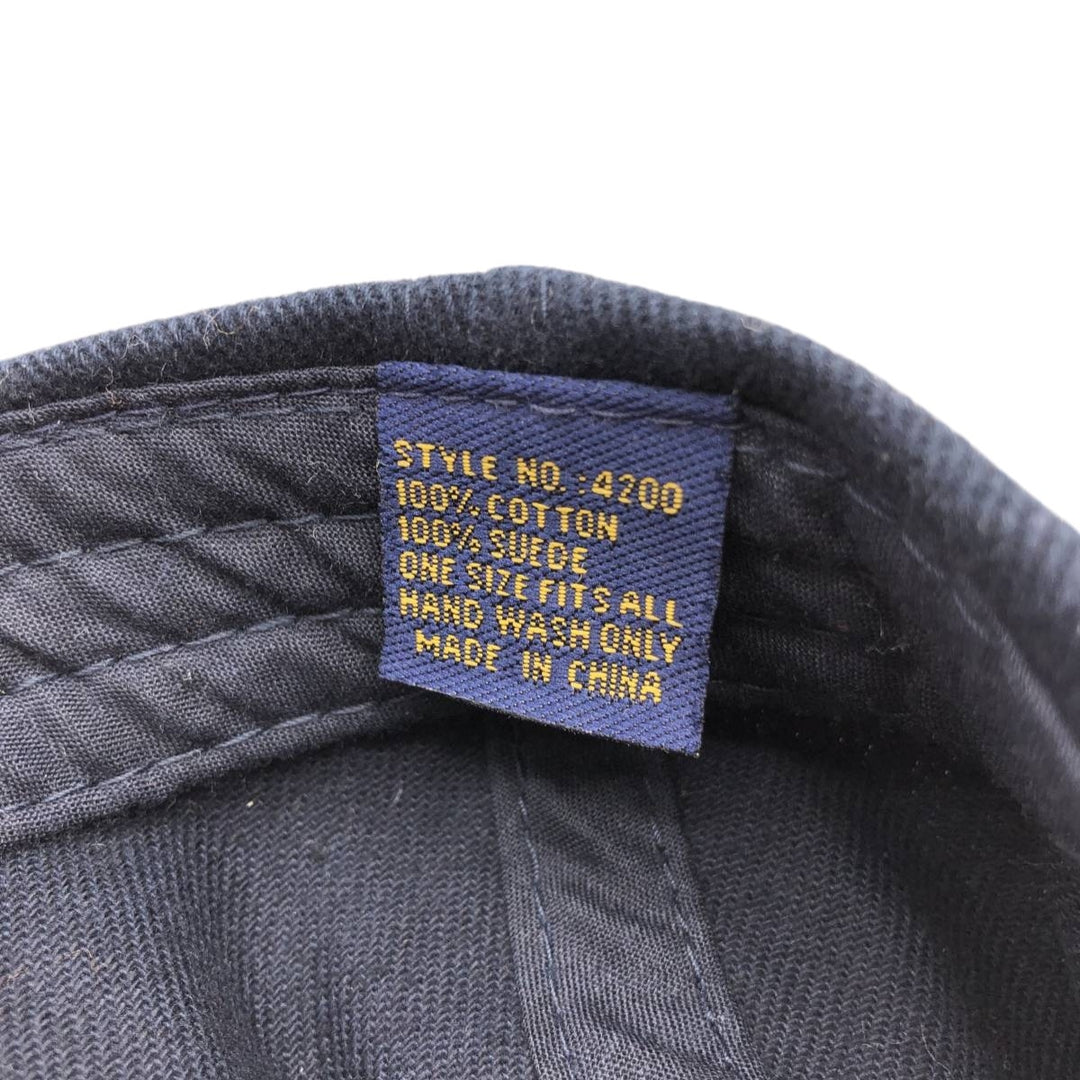 00'S Two-Tone Suede Baseball Cap, 6-Panel Cap, One Size Fits Most cotton navy blue type Vintage Second Hand