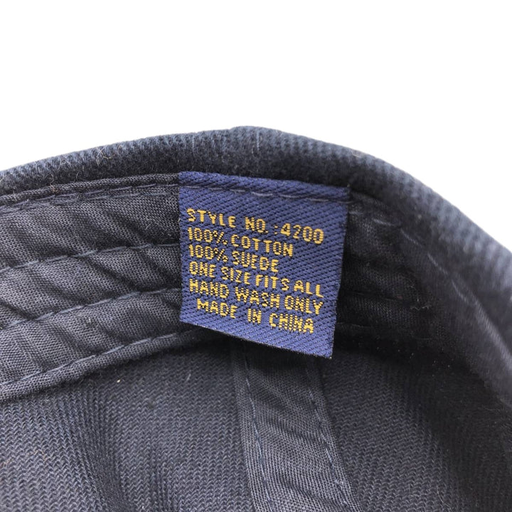 00'S Two-Tone Suede Baseball Cap, 6-Panel Cap, One Size Fits Most cotton navy blue type Vintage Second Hand