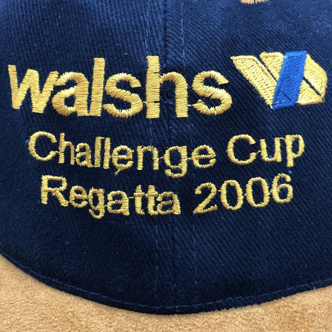 00'S Two-Tone Suede Baseball Cap, 6-Panel Cap, One Size Fits Most cotton navy blue type Vintage Second Hand