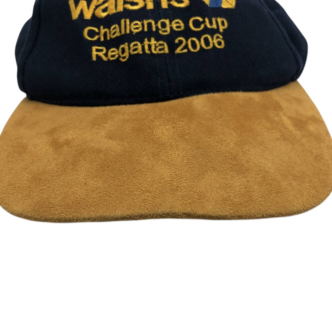 00'S Two-Tone Suede Baseball Cap, 6-Panel Cap, One Size Fits Most cotton navy blue type Vintage Second Hand