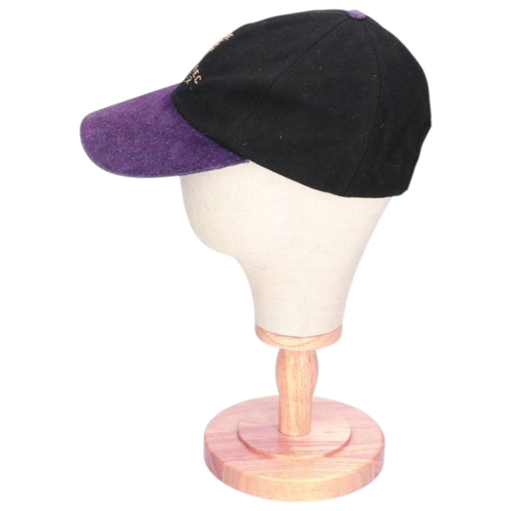 00'S Two-Tone Baseball Cap, 6-Panel Cap, One Size Fits All genuine leather black type Vintage Second Hand