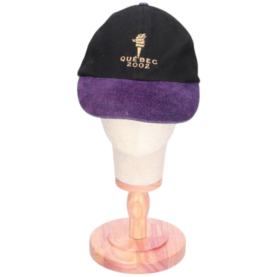 00'S Two-Tone Baseball Cap, 6-Panel Cap, One Size Fits All genuine leather black type Vintage Second Hand