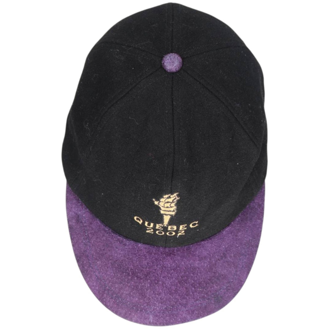 00'S Two-Tone Baseball Cap, 6-Panel Cap, One Size Fits All genuine leather black type Vintage Second Hand