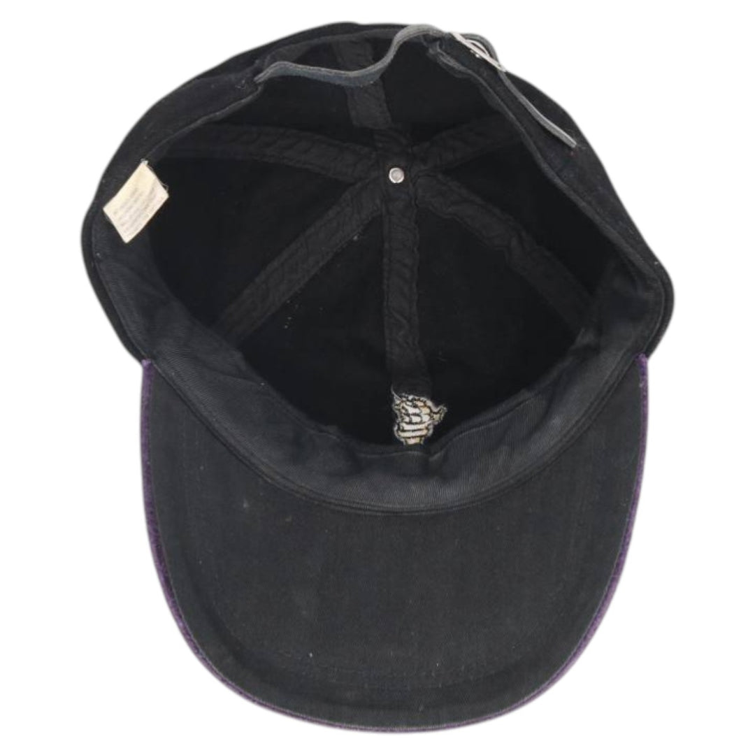 00'S Two-Tone Baseball Cap, 6-Panel Cap, One Size Fits All genuine leather black type Vintage Second Hand