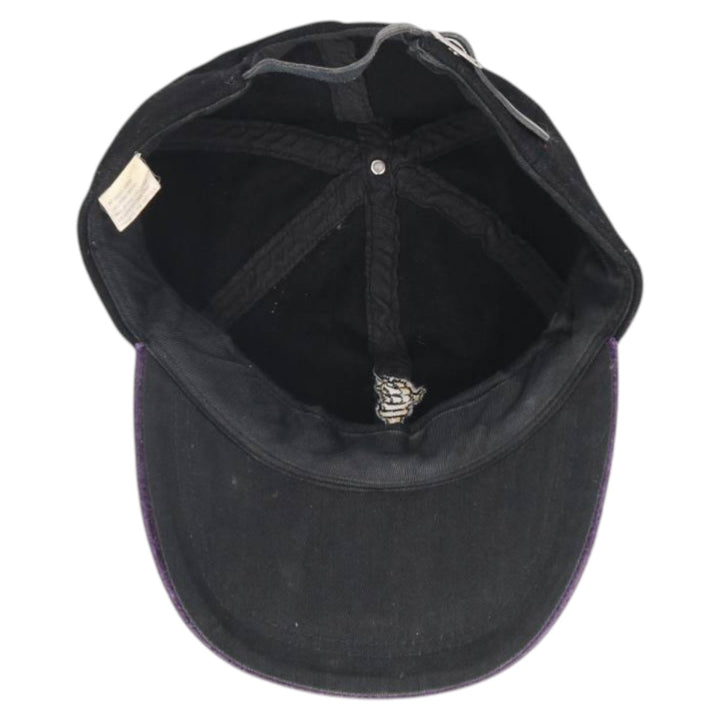 00'S Two-Tone Baseball Cap, 6-Panel Cap, One Size Fits All genuine leather black type Vintage Second Hand